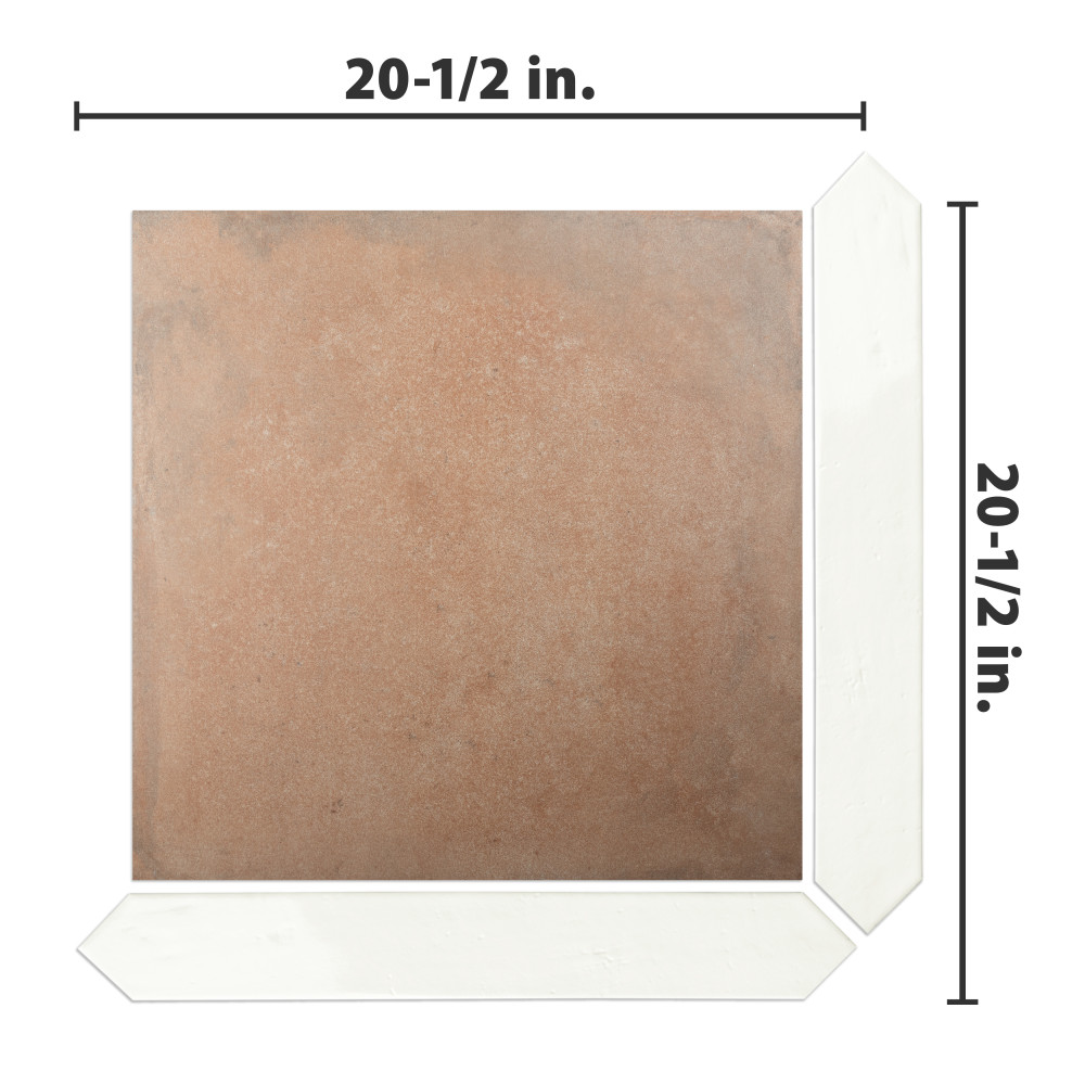 Argile Treillis Ferrara with Bianco Arrow 20-1/2 in. x 20-1/2 in. Porcelain Floor and Wall Tile