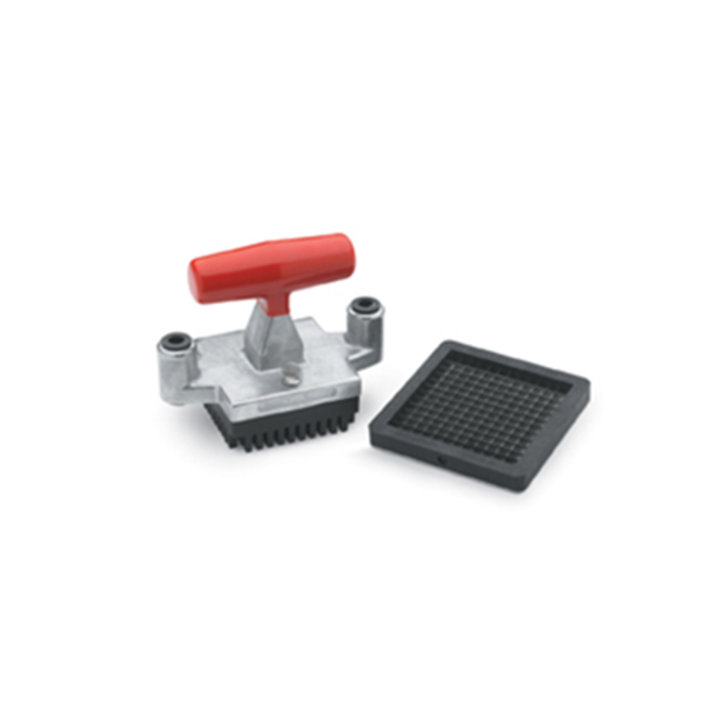 Pusher block and 8-section-core replacement blade assembly for wall-mounted Insta Cut® 3.5 manual food processor