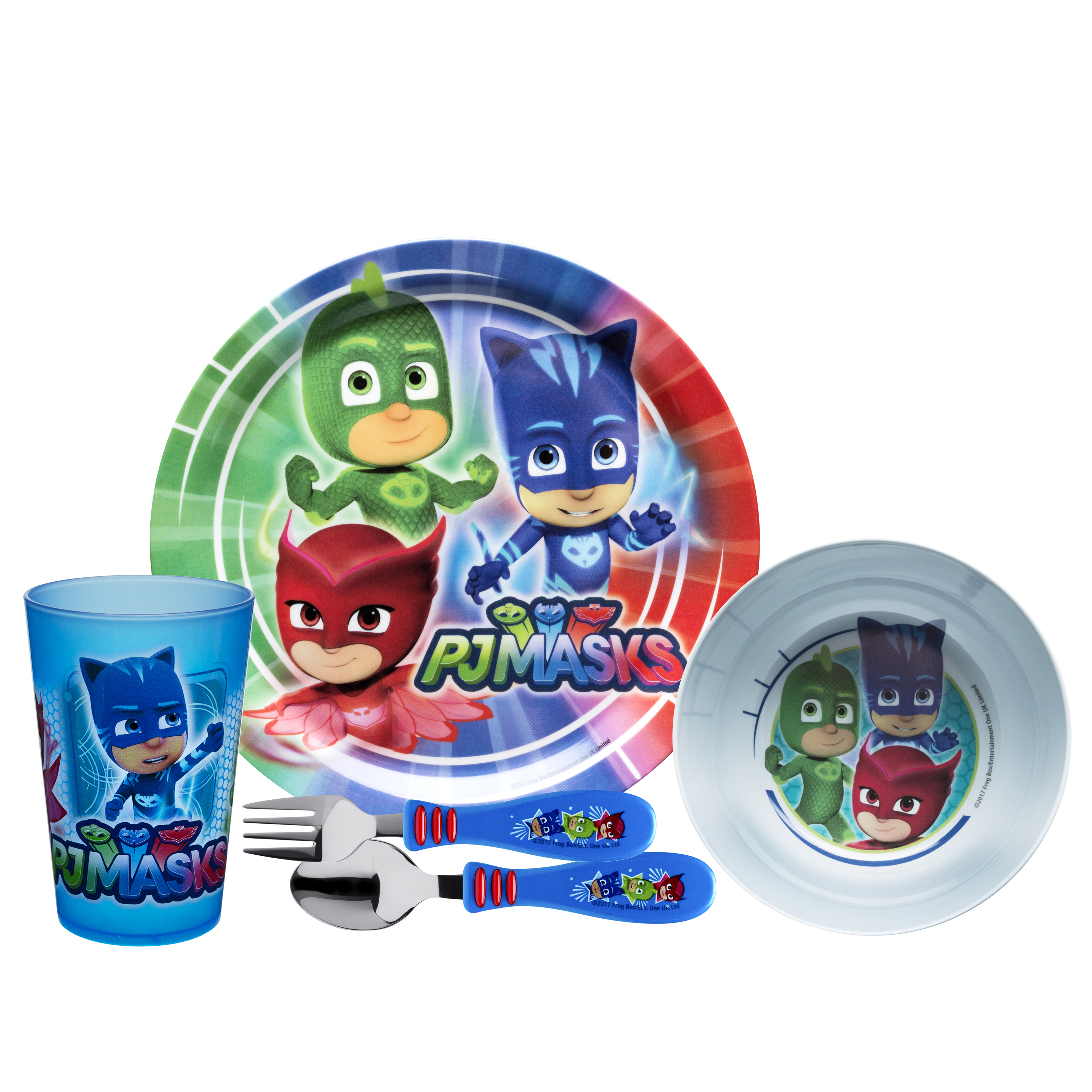 PJ Masks Dinnerware Set, Catboy, Owlette & Gekko, 5-piece set slideshow image 1 PJ Masks Dinnerware Set, Catboy, Owlette & Gekko, 5-piece set slideshow image 1
