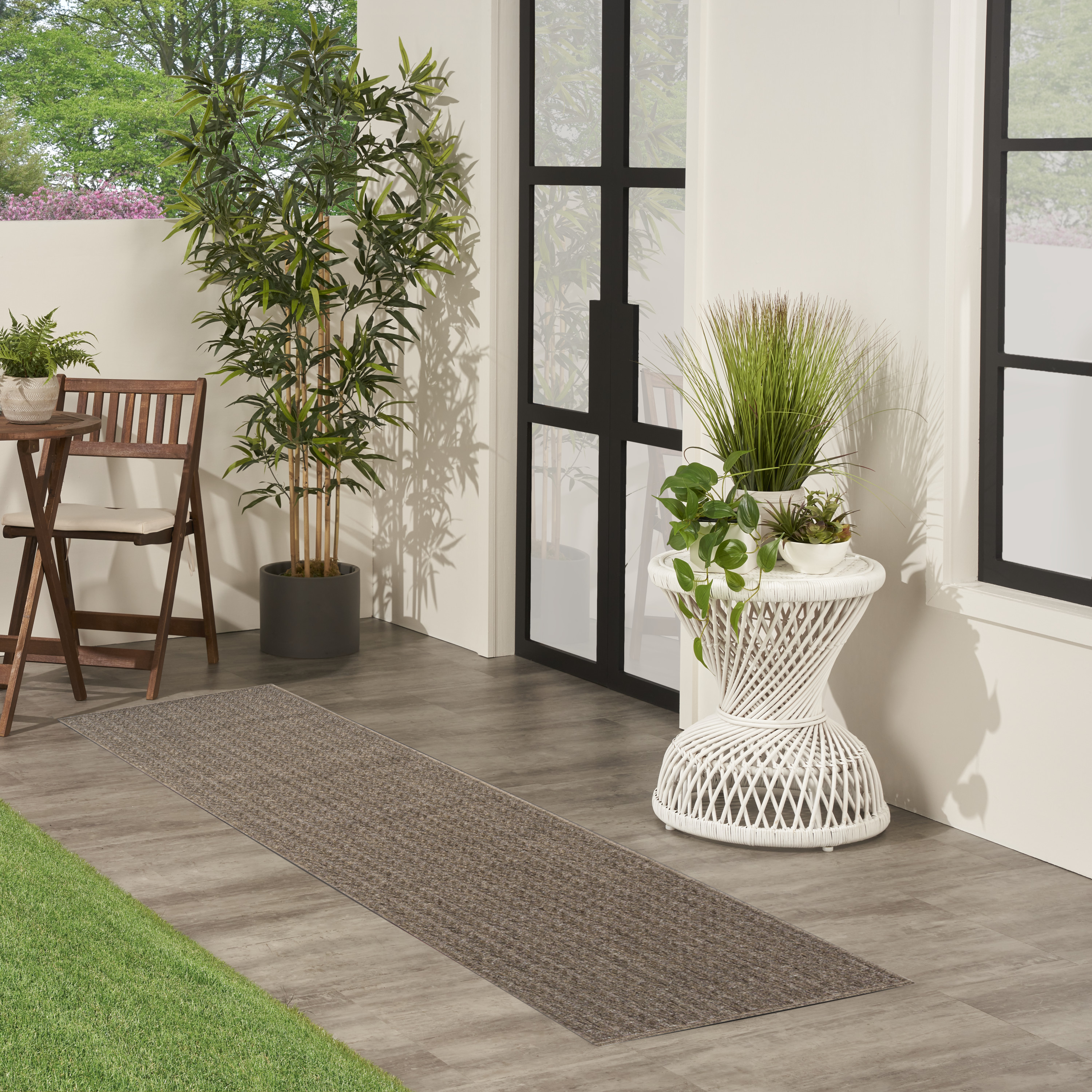 Nourison Tulum 2'2" x 10' Brown Outdoor Rug