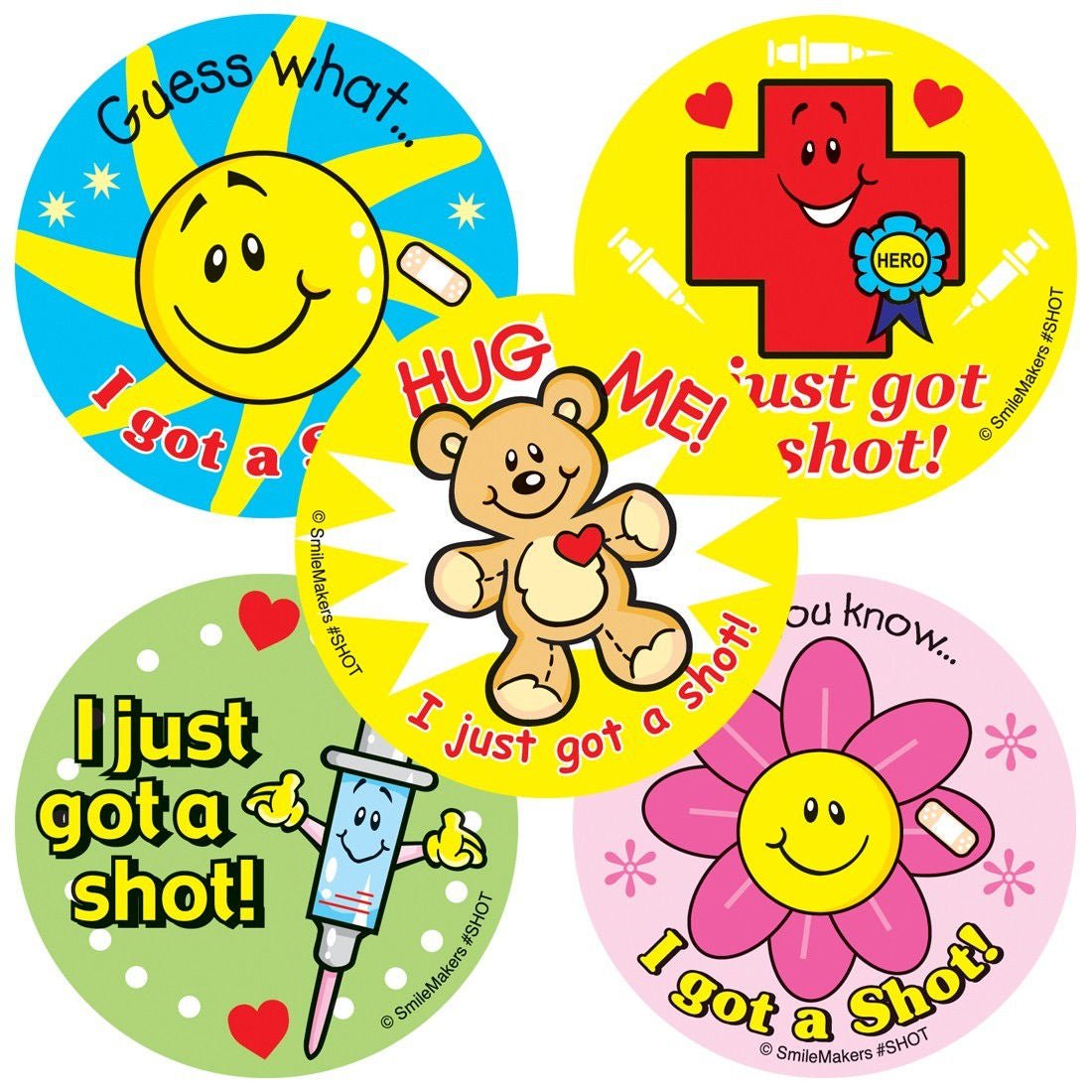 Sticker SmileMakers® 100 per Roll Allergy Shot 2-1/2 Inch Diameter