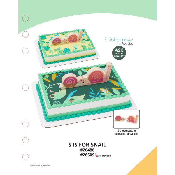 S is for Snail The Magic of Cakes® PhotoCake® Enhanced Background and Icing Page