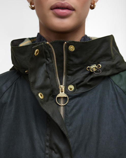 Keeley Waxed Jacket Fern/Sage/Duffle Bag/Ancient Tartan