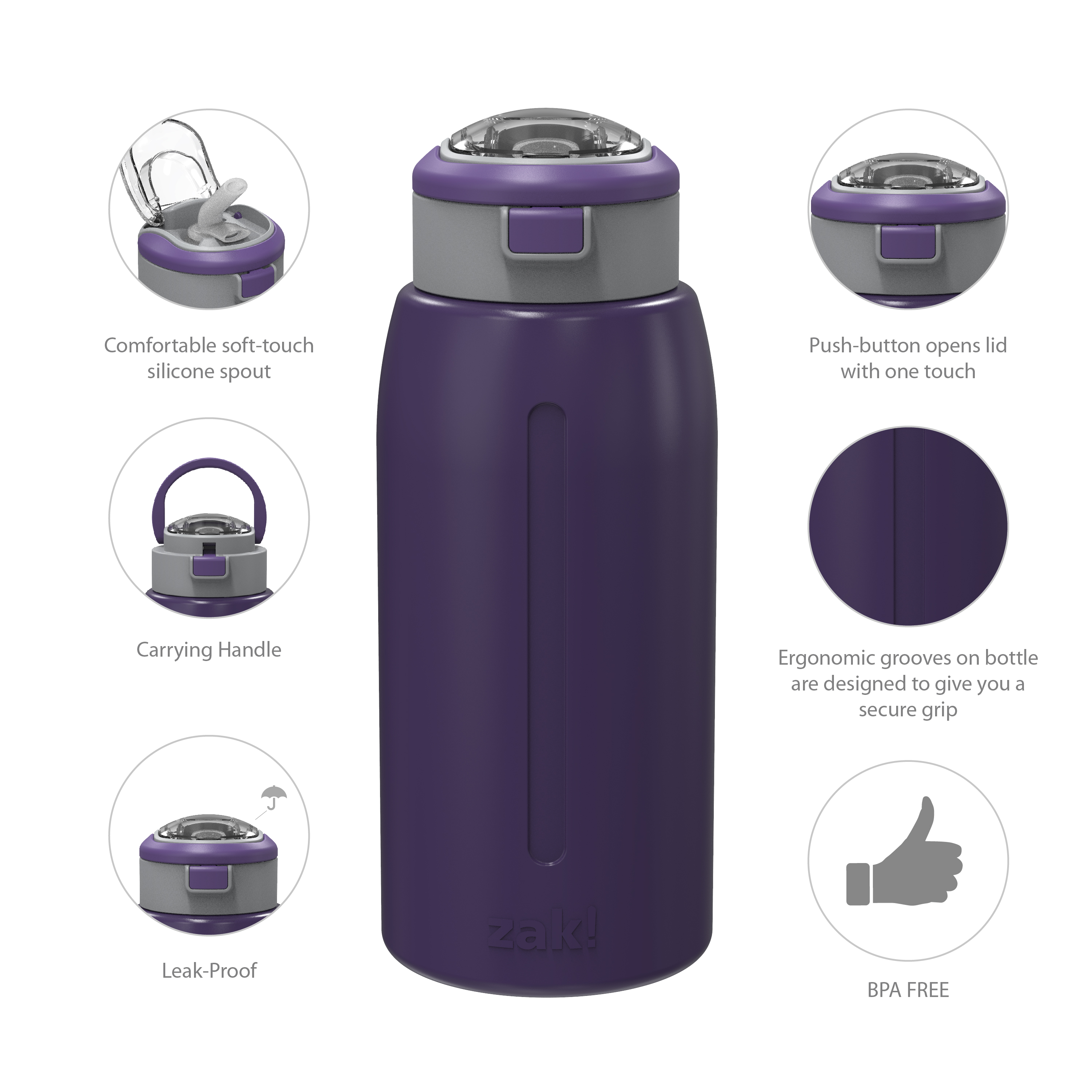 Genesis 32 ounce Stainless Steel Water Bottles, Viola slideshow image 8 Genesis 32 ounce Stainless Steel Water Bottles, Viola slideshow image 8