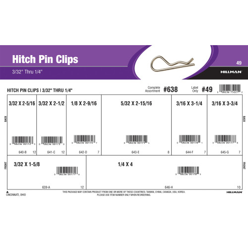 Hitch Pin Clips Assortment (3/32