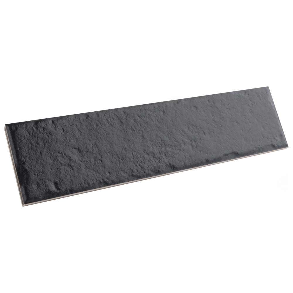 Brooklin Brick Black 2-3/8 in. x 9-3/4 in. Porcelain Floor and Wall Tile