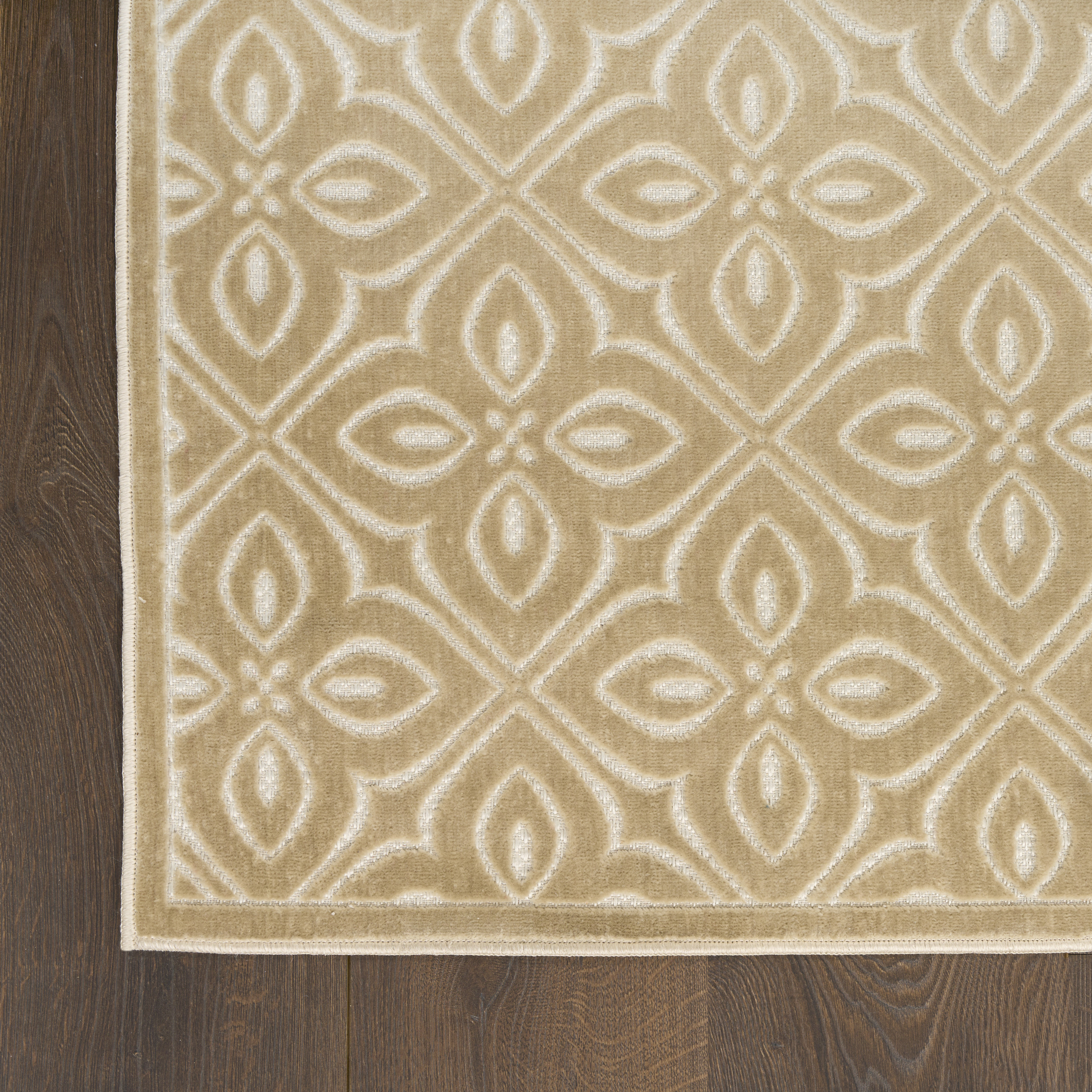 Nourison Washable Charm 3' x 5' Beige Ivory Contemporary Indoor Rug