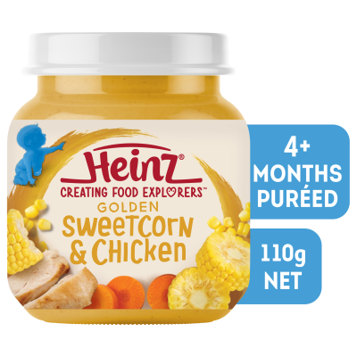  Heinz® Golden Sweetcorn & Chicken Baby Food Jar 4+ months 110g 