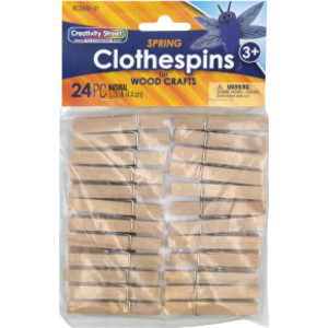 Spring Clothespins, Natural, 1.75", 24 Pieces