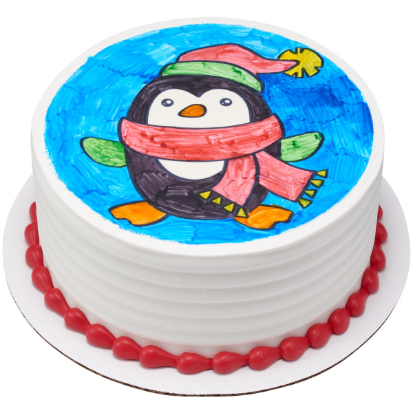 Paintable Winter Penguin PhotoCake® Edible Image®