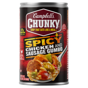 Campbell’s® Chunky® Soup, Spicy Chicken and Sausage Gumbo, 18.8 oz Can (Case of 12)