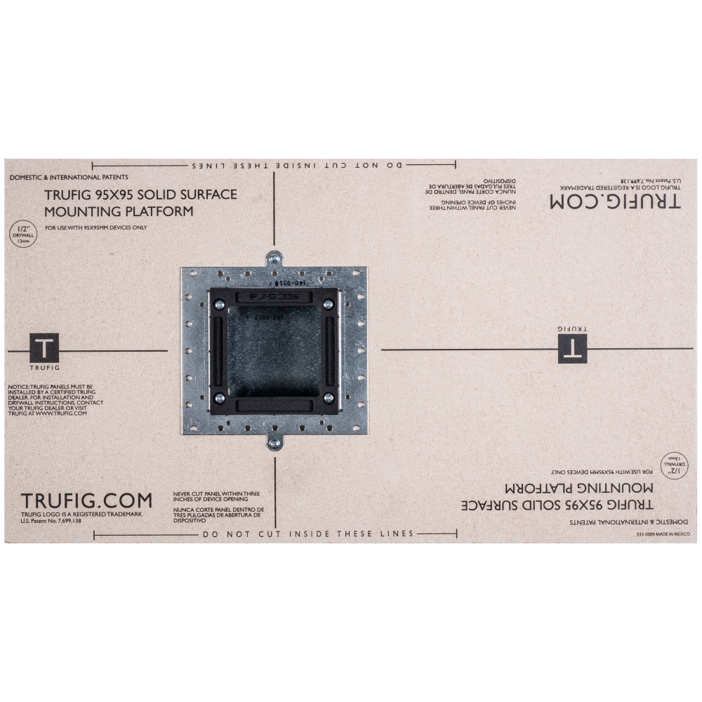 MOUNTING PLATFORM | BLACK NOVA/LUTRON PALLADIOM 1 COLUMN EURO STYLE KEYPAD - SOLID SURFACE 1/2" - USED FOR WOOD, STONE, SOLID SURFACE INSTALLATION