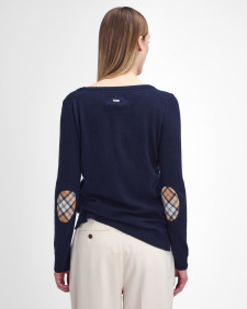 Pendle Crew Neck Jumper Navy-Hessian Tartan