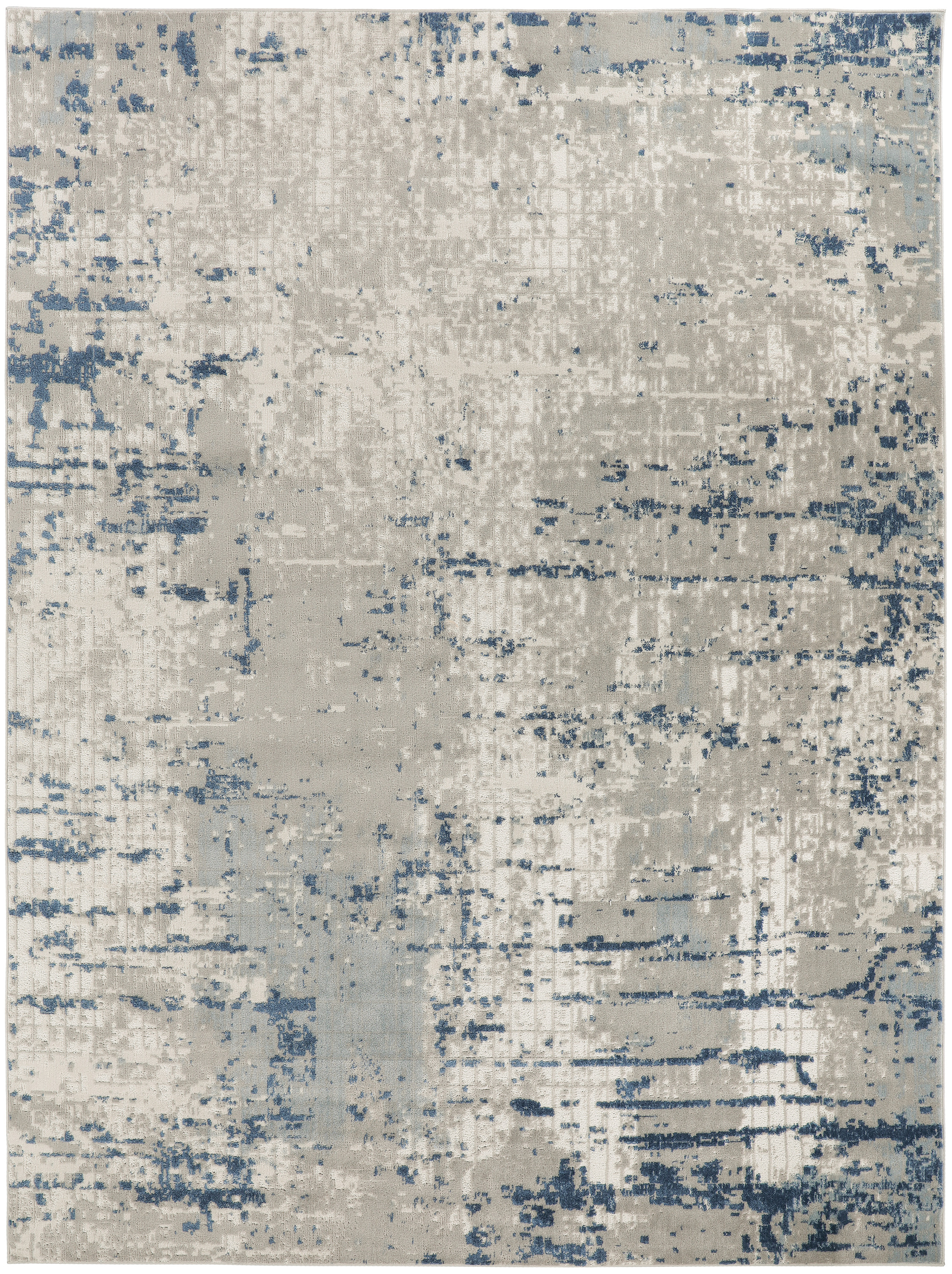 Nourison Quarry 7'10" x 9'10" Ivory Grey Blue Modern Indoor Rug