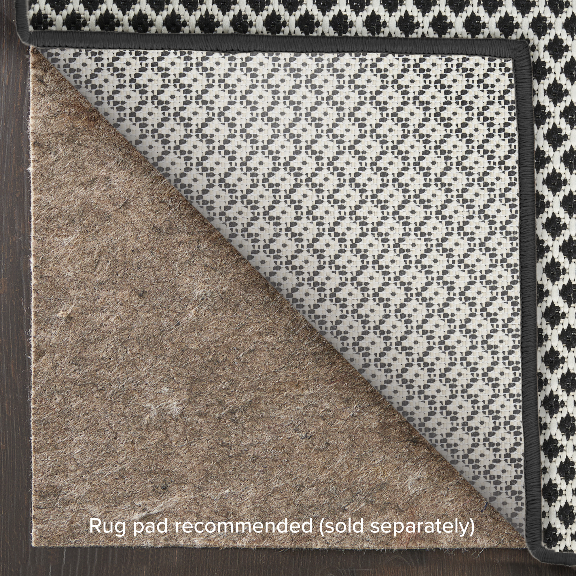 Nourison Courtyard 10' x 14' Black White Modern Rug