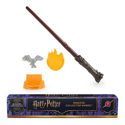 Wizarding World Harry Potter, Magical Collector Mystery Wand, 12-inch, with Stand & Die-cast Icon (Styles Will Vary)