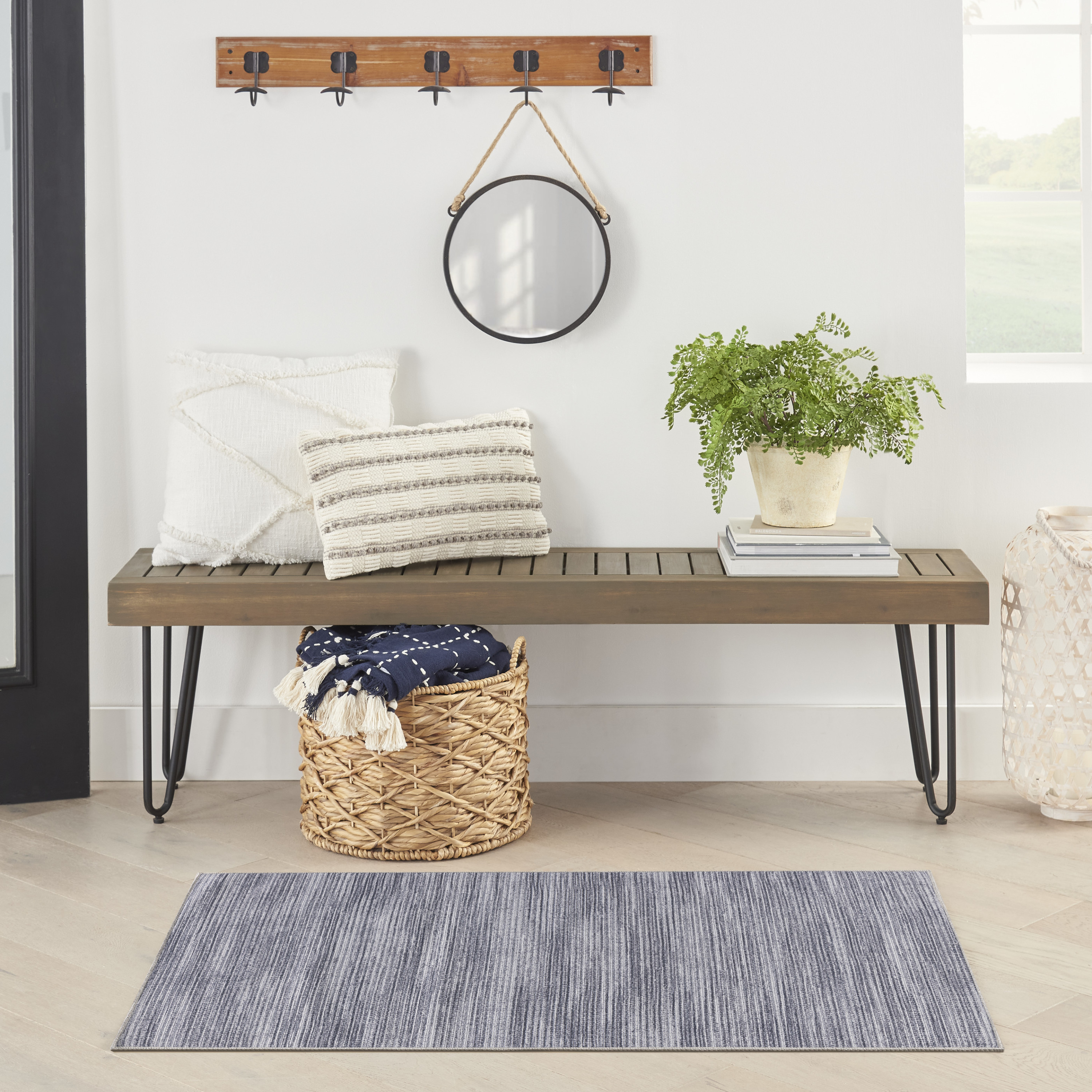 Nourison Nourison Washables 3' x 5' Grey Modern Indoor Rug