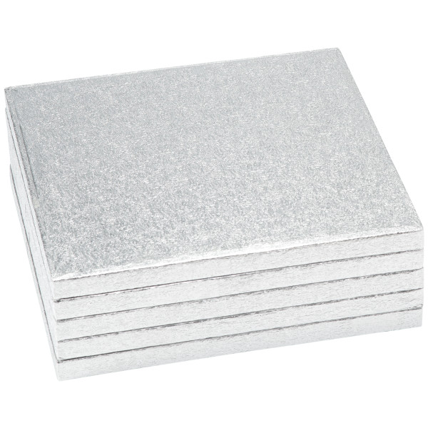 8" Square Silver Foil Cake Board