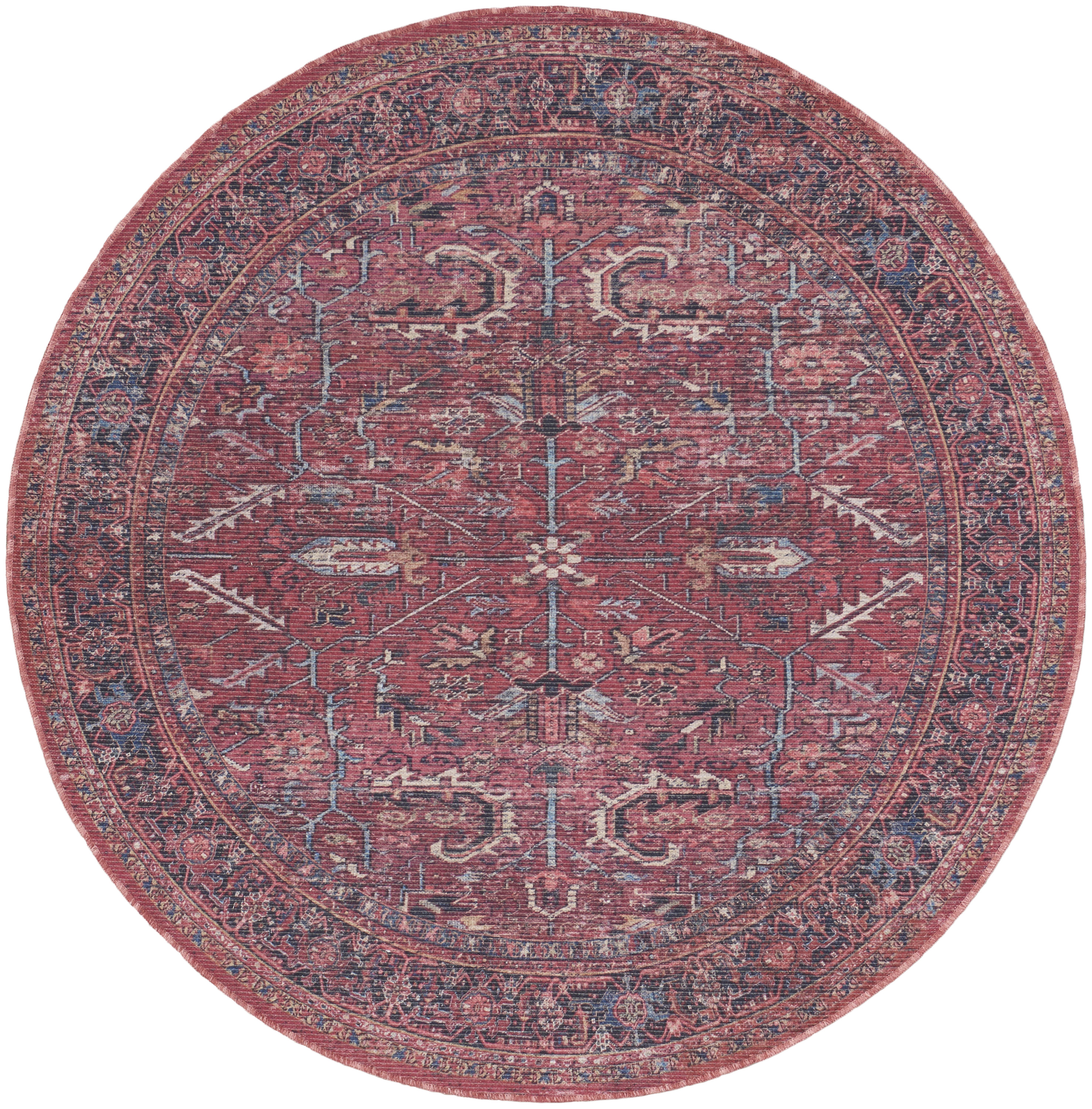 Nourison New Concept Washables 7'10" x Round Brick Vintage Indoor Rug