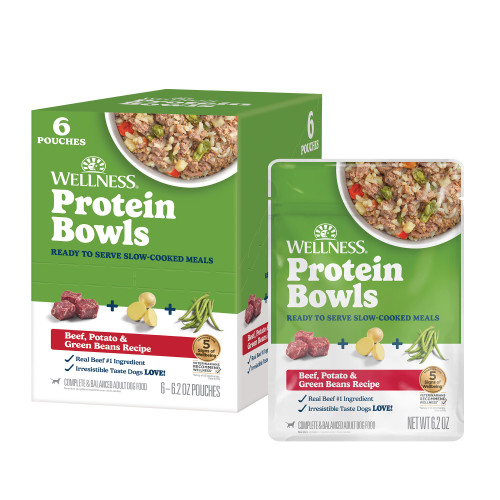 Wellness Protein Bowls Beef, Potato & Green Beans Front packaging