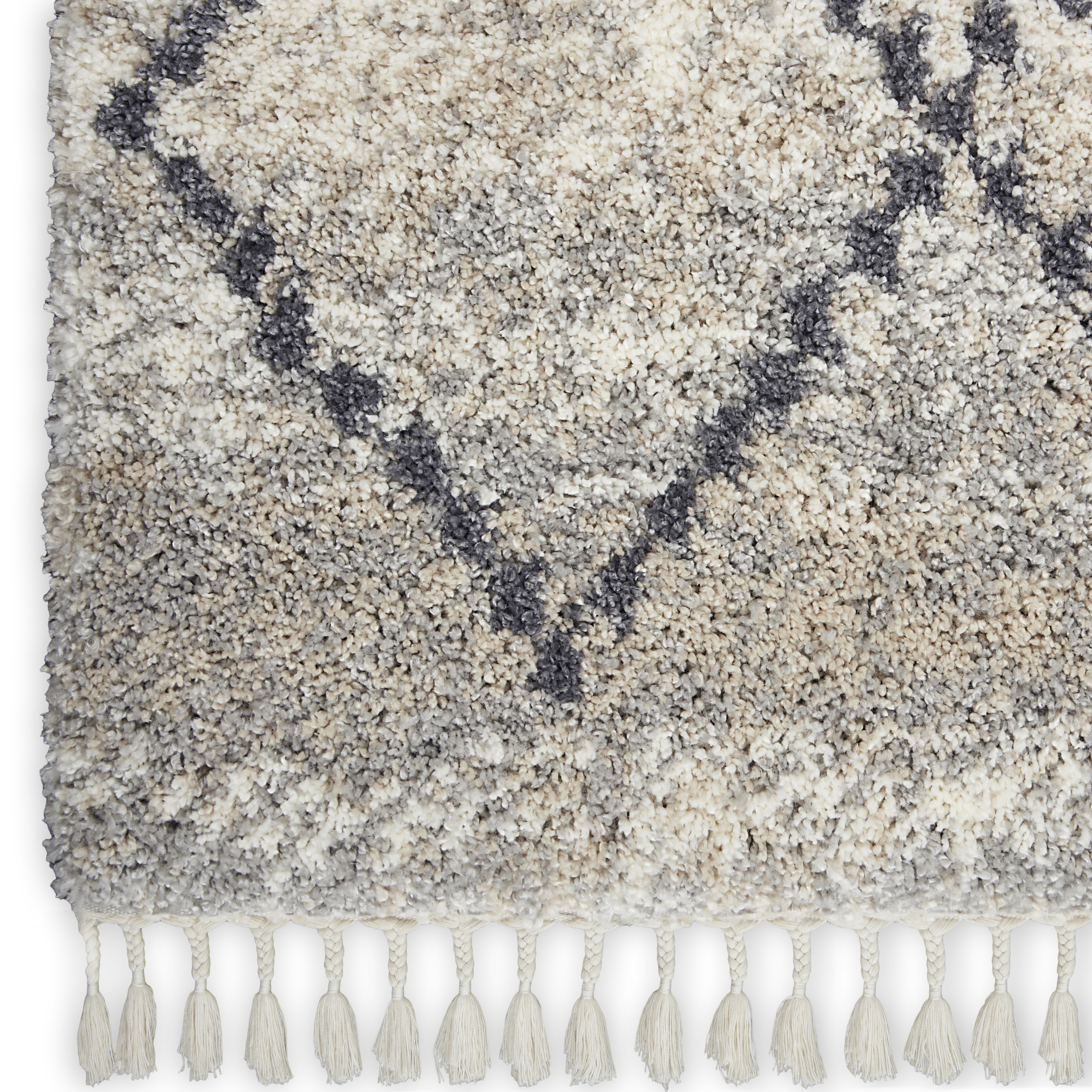 Nourison Oslo Shag 4' x 6' Silver Grey Shag Indoor Rug