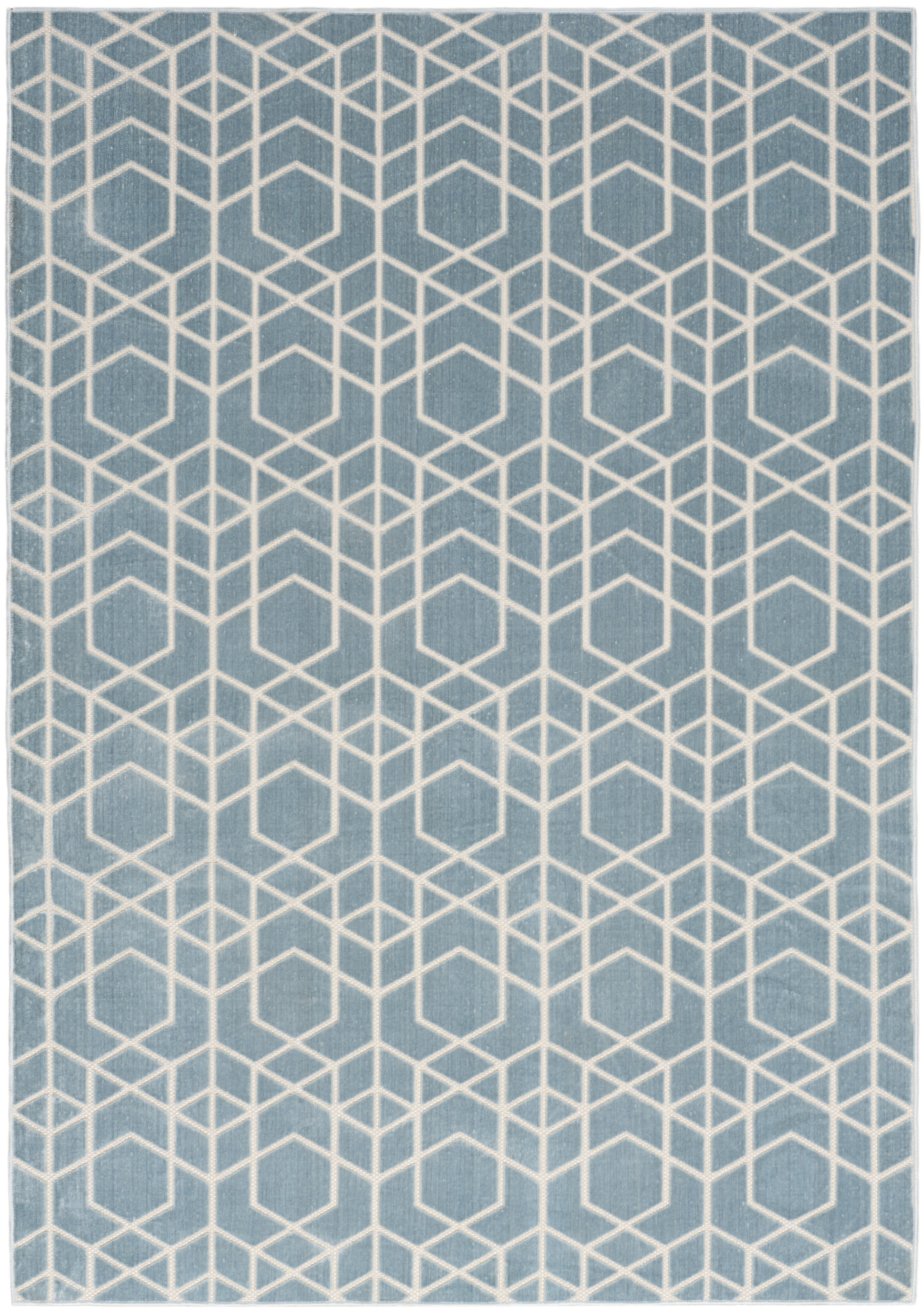 Nourison Washable Charm 6' x 9' Blue Ivory Modern Indoor Rug