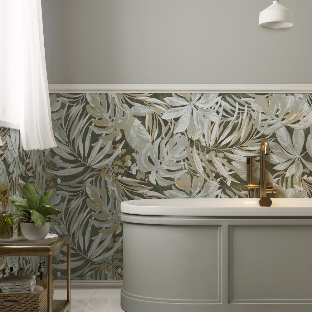 Sample – Parete Tropici Green Porcelain Floor and Wall Tile