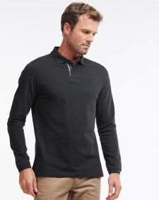 Essential Long-Sleeved Polo Shirt Classic Black