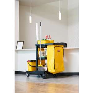 Rubbermaid Commercial, Executive Series, Traditional Janitorial Cleaning Cart, Black