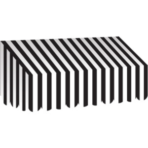 Black & White Stripes Awning