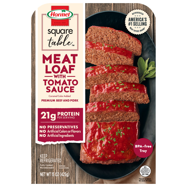 HORMEL(r) SQUARE TABLE(tm) Homestyle Meatloaf with Tomato Sauce Case					 6/15 . C1N1 - Front No Plunge In Package (Hi Res)