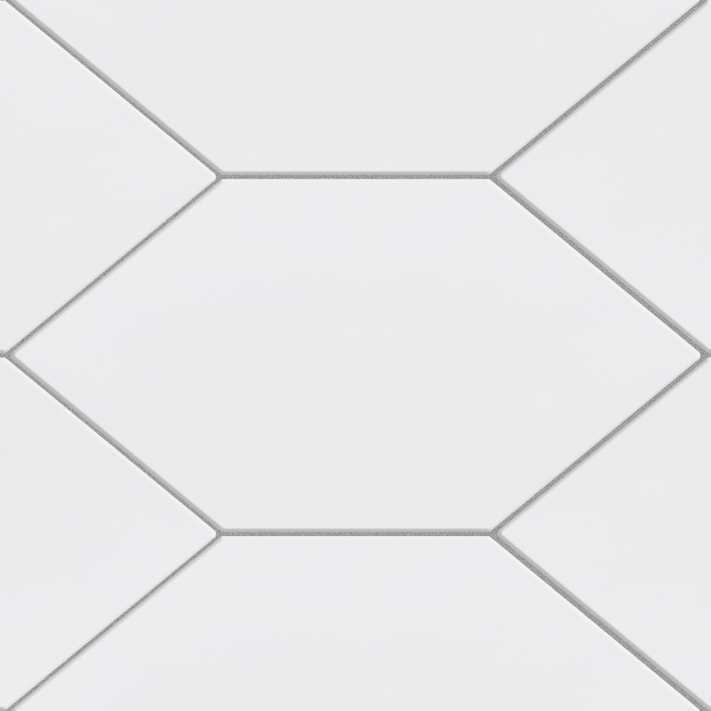 Textile Basic Kayak White 6.5x12.5 Elongated Hexagon Porcelain Floor and Wall Digital Pattern