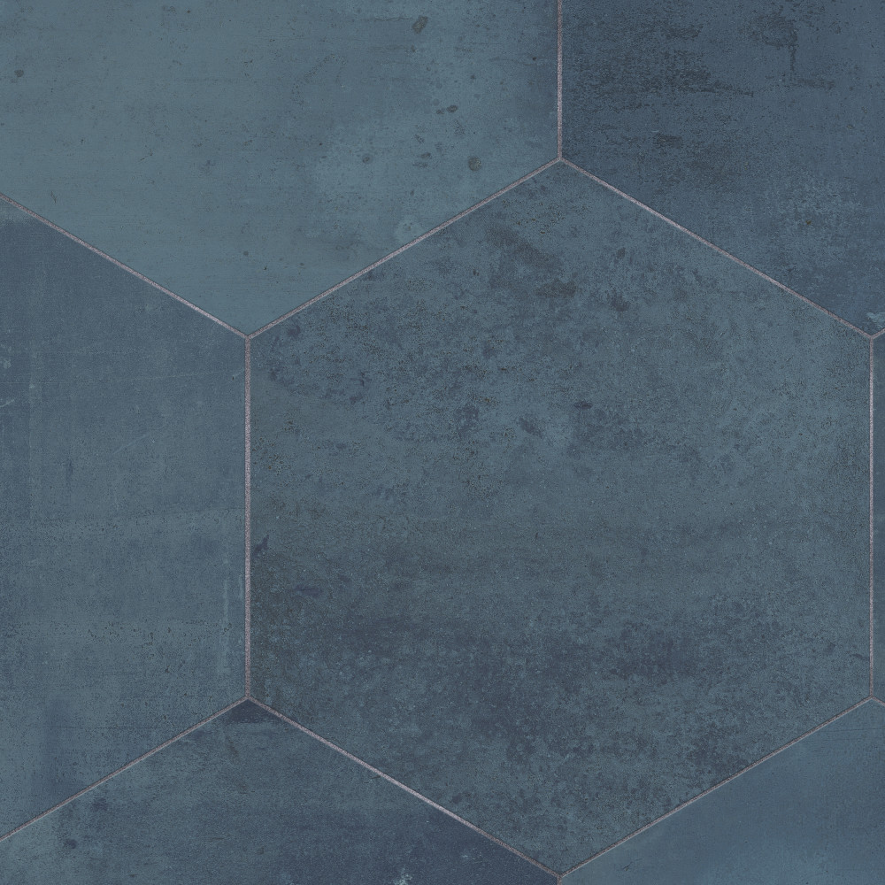 Argillos Hex Deep Blue 20-1/2 in. x 23-5/8 in. Porcelain Floor and Wall Tile