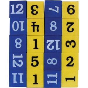 Foam Numbered Dice (Numerals 1-12)