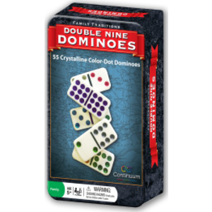 Double 9 Dominoes Set in Tin, 55 Jumbo Dominoes