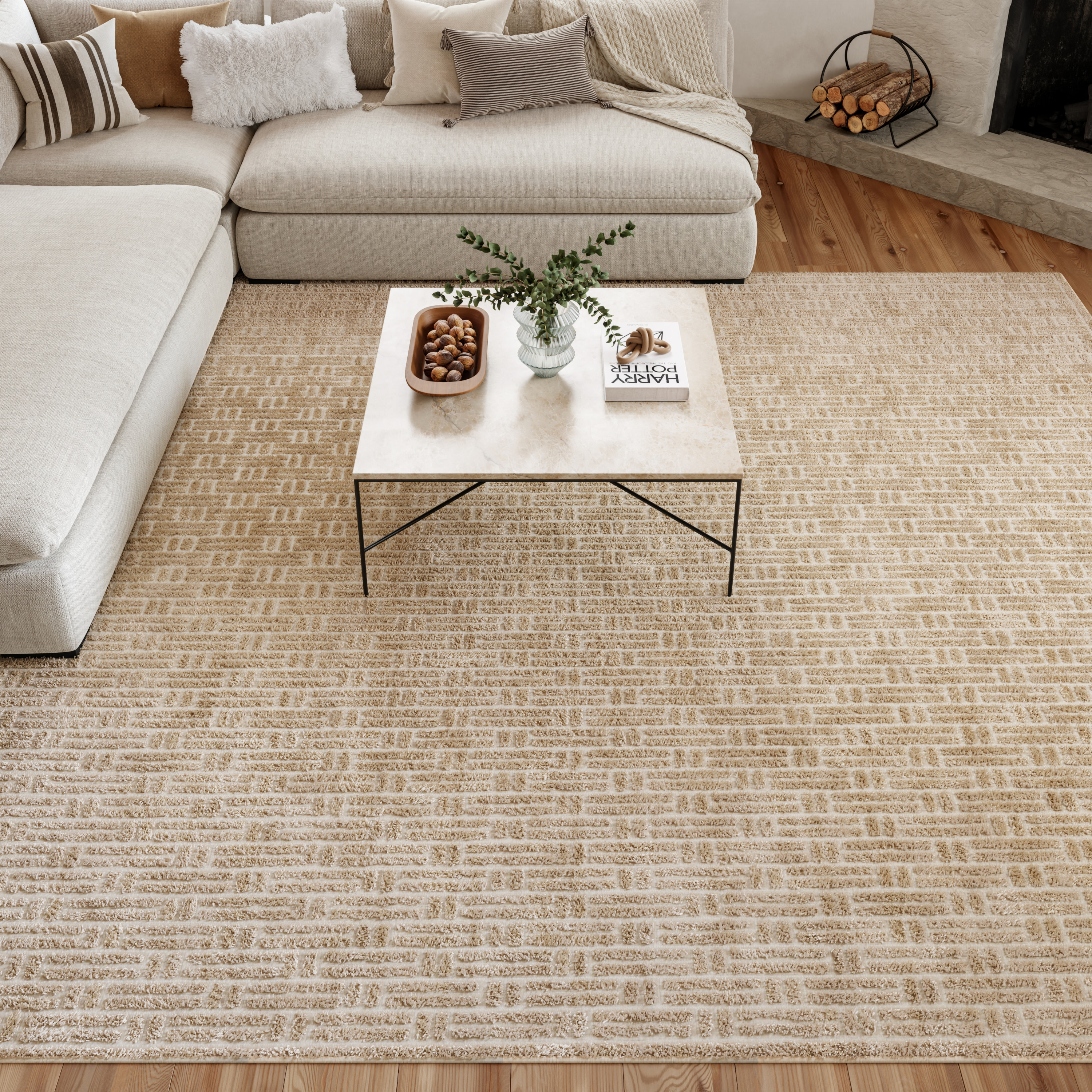 Nourison Washable Charm 8' x 10' Beige Ivory Modern Indoor Rug