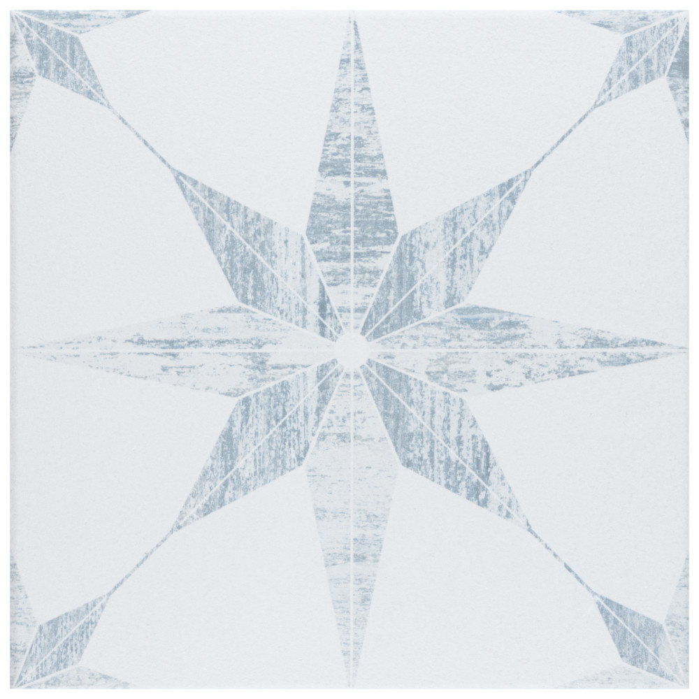 Cassis Stella White 9-3/4 in. x 9-3/4 in. Porcelain Floor and Wall Tile
