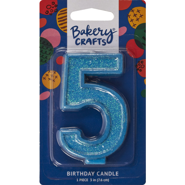5 Glitter Numeral Candles