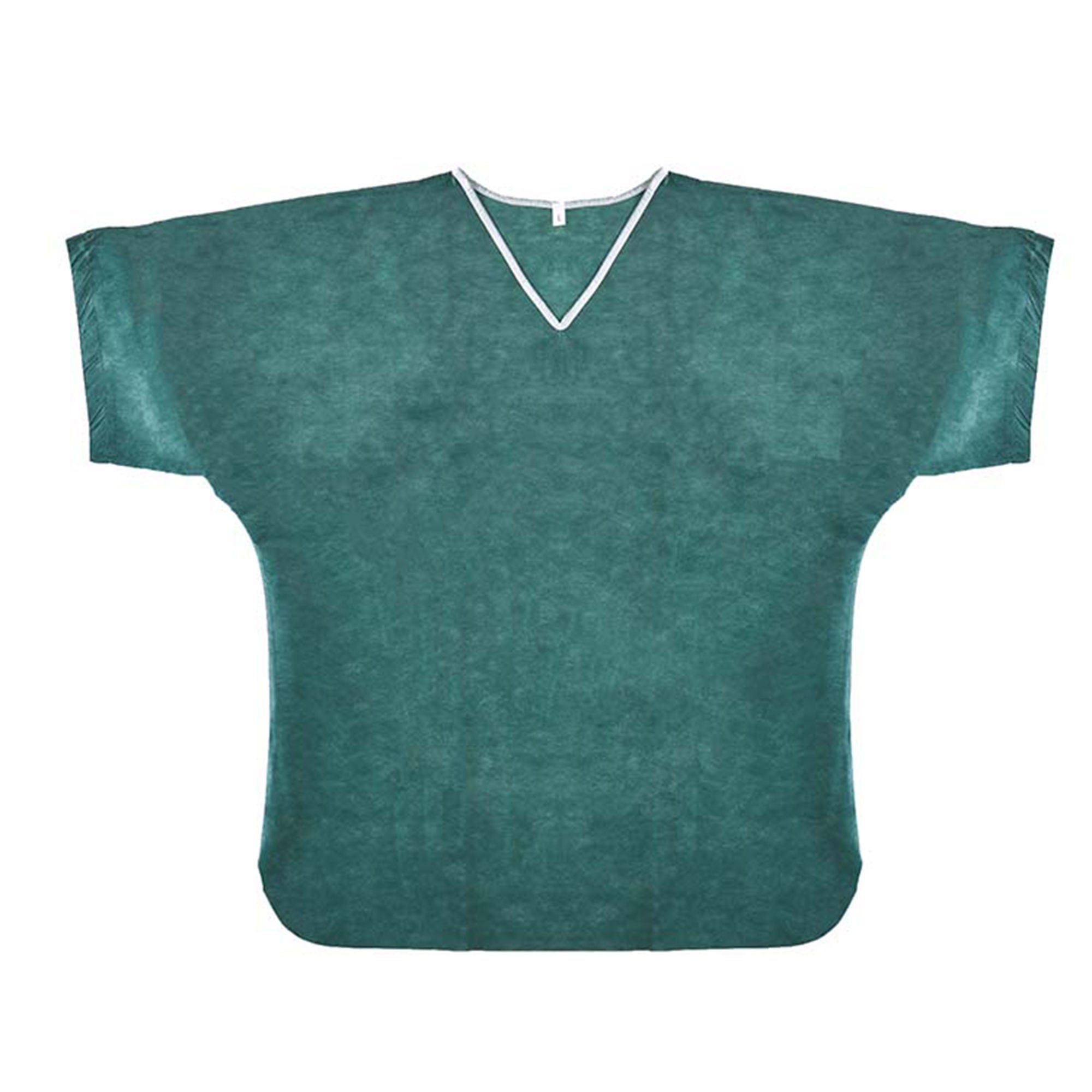 Patient Scrub Shirt 4X-Large / 5X-Large Green / White Without Pockets Short Sleeve Unisex