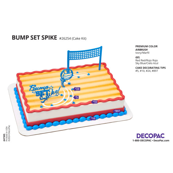 Bump, Set, Spike Cake Decorating Instruction Card