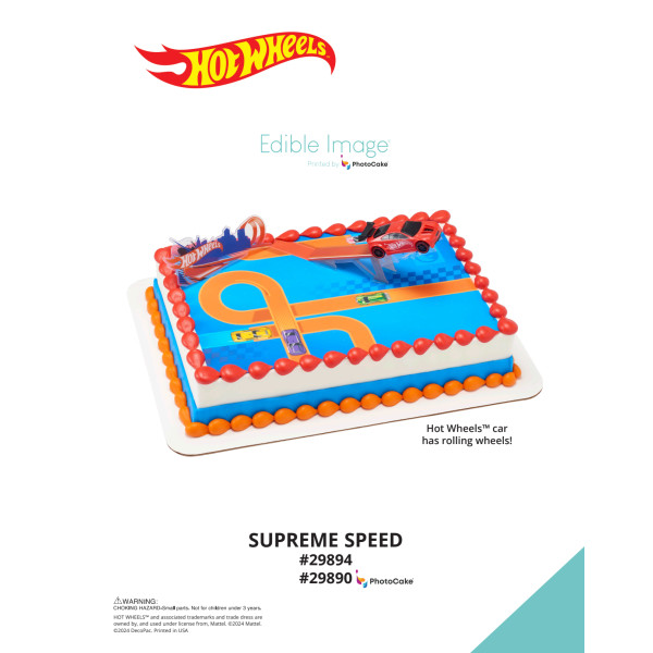 Hot Wheels™ Supreme Speed The Magic of Cakes® PhotoCake® Enhanced Background Page