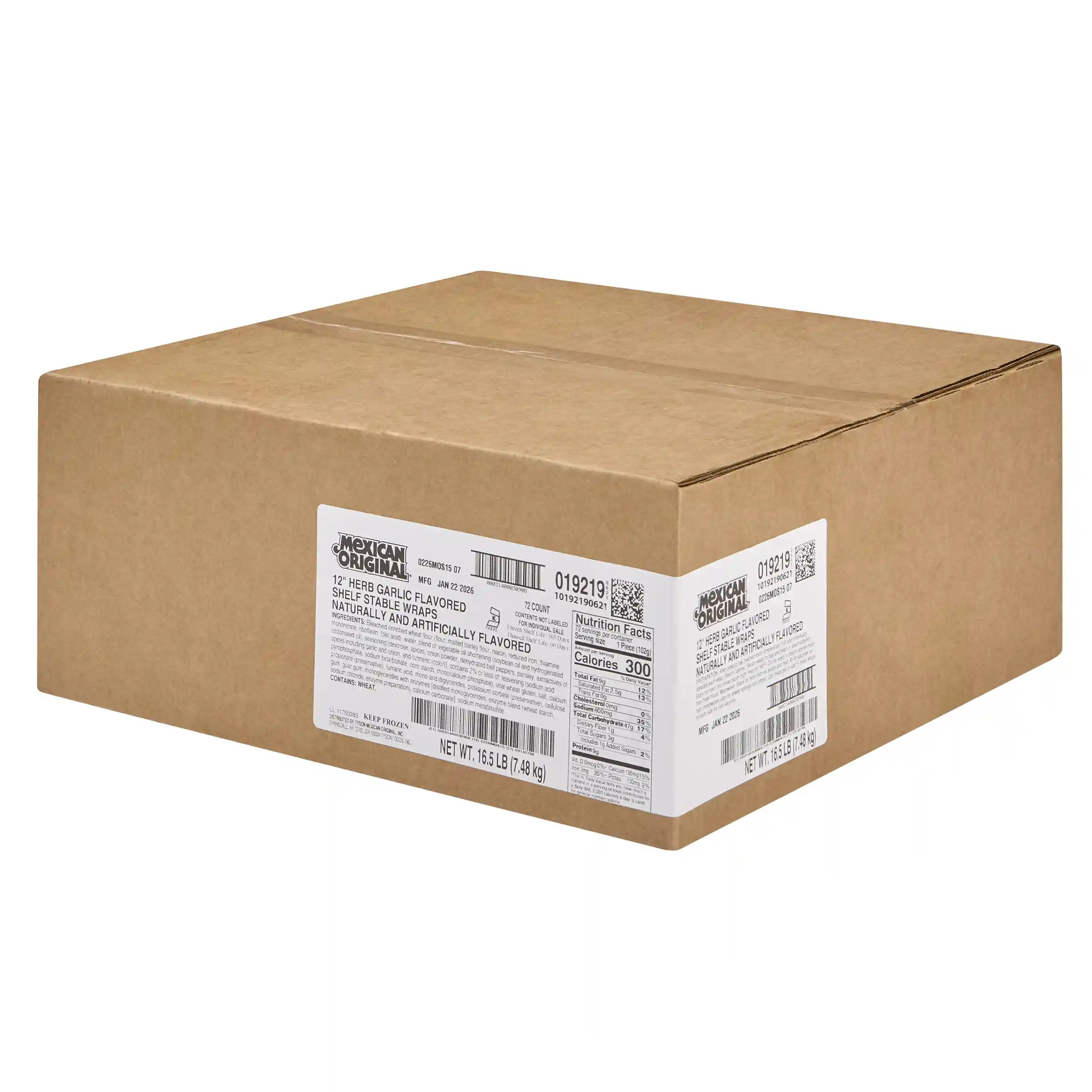 Mexican Original® 12-inch Garlic Herb-Flavored Shelf Stable Wraps_image_5