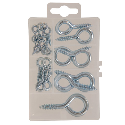Hardware Essentials Small Zinc Screw Eye Kit 20 Piece