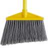 Rubbermaid Commercial, 10.5in, Angle Broom, Vinyl-Coated Metal Handle, Flagged, Polyethylene Bristles, Gray