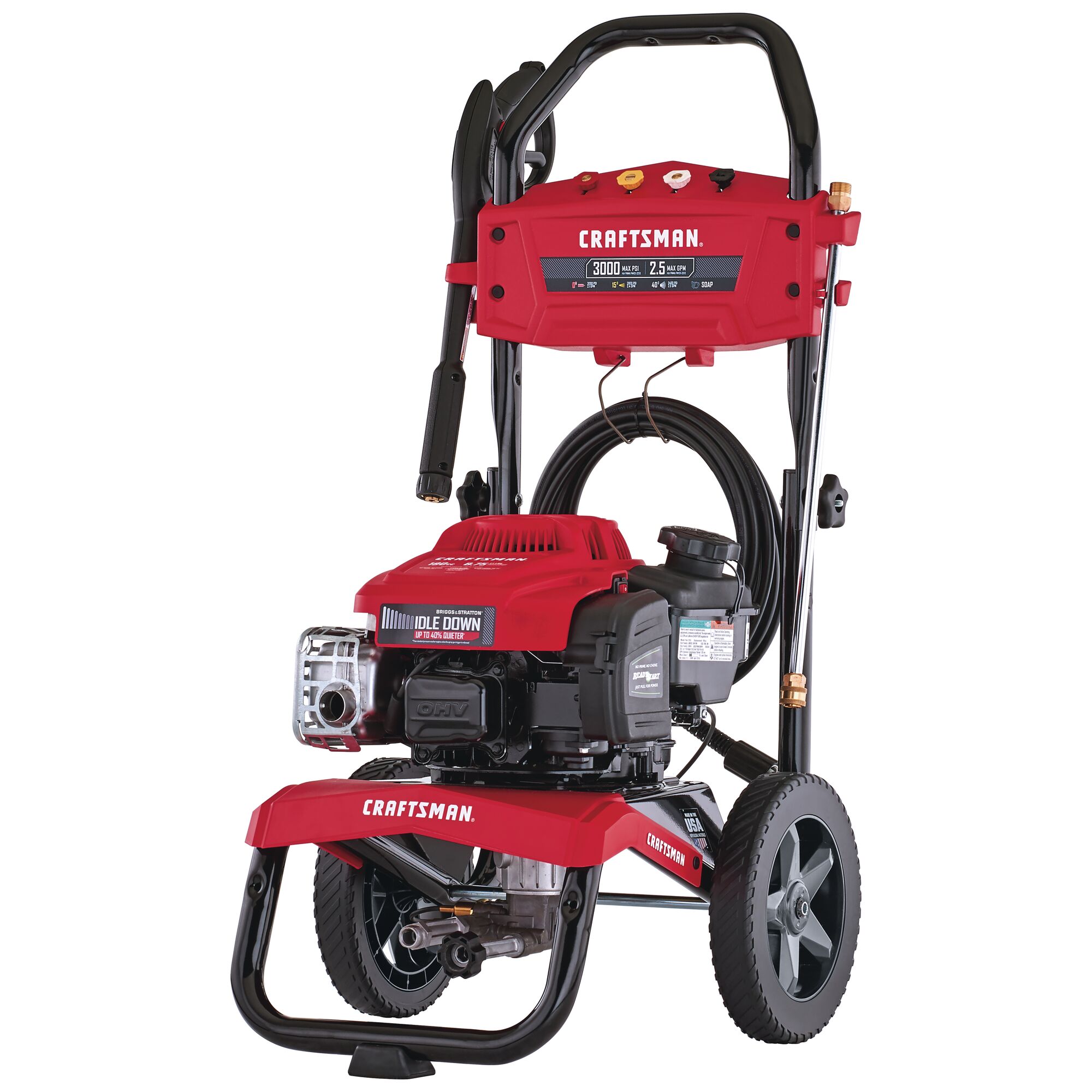 Right profile of 3000 MAX Pounds per Square Inch or 2 and five tenths MAX Gallons Per Minute Pressure Washer.