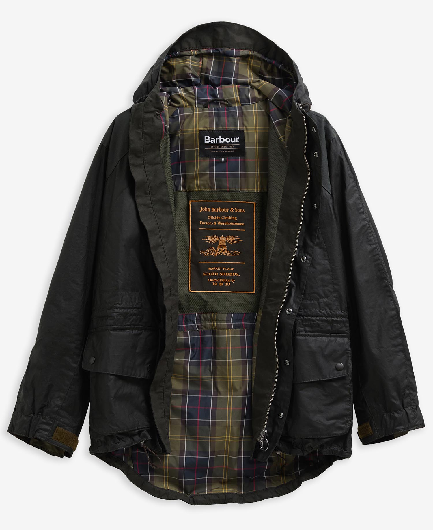 Barbour x TO KI TO Mountain Waxed Jacket image number 9