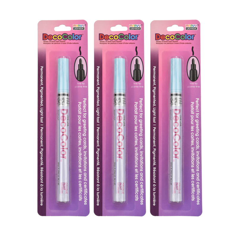 DecoColor® Paint Marker, Fine Tip, 200-S, Pale Blue #53, Set of 3