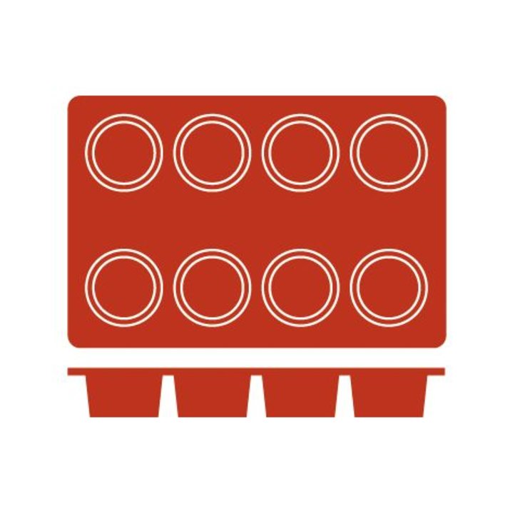 Moule en silicone GN 1/3 en forme de Cylindre de 6 cm