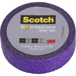 Expressions Glitter Tape, .59" x 196", Bright Violet