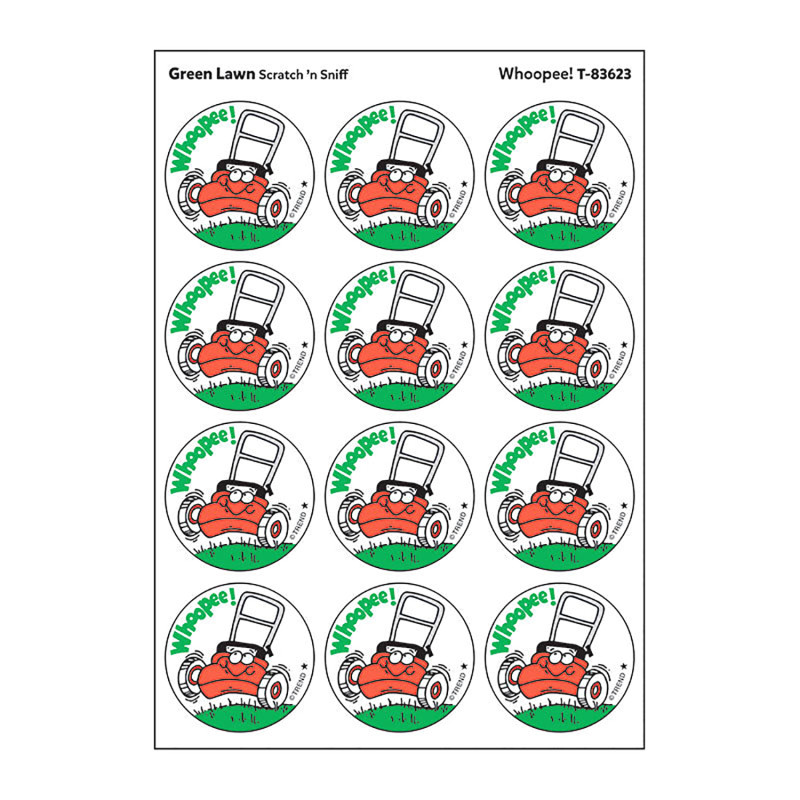 Whoopee!/Green Lawn Scented Stickers, Pack of 24